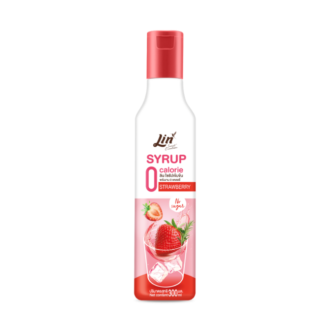 Lin 0 Cal Strawberry Syrup 300ml. | TRR Group น้ำตาลลิน